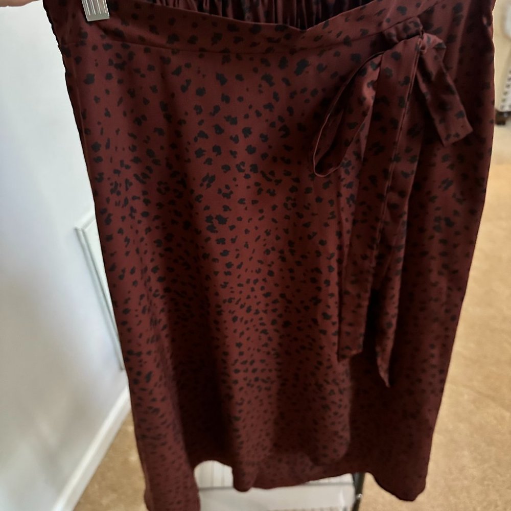 Cheetah Print Faux Wrap Skirt